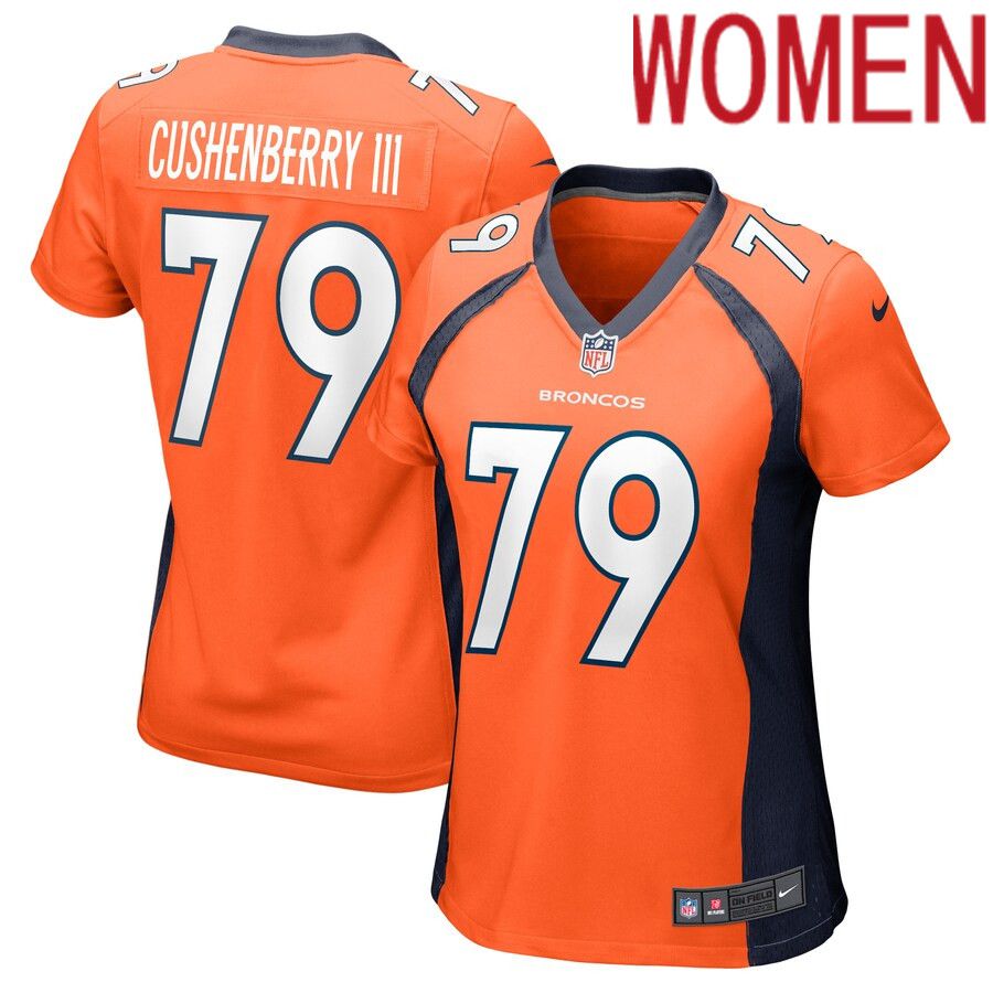 Women Denver Broncos #79 Lloyd Cushenberry III Nike Orange Game Player NFL Jersey